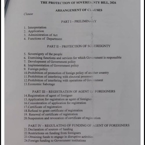 Waliwo ebbago eirggya erya The Protection of Sovereignty Bill, 2025 ngalino ligenderera kuluŋŋamya ku nsimbi eziva ebweru wEggwanga wamu nEnsi