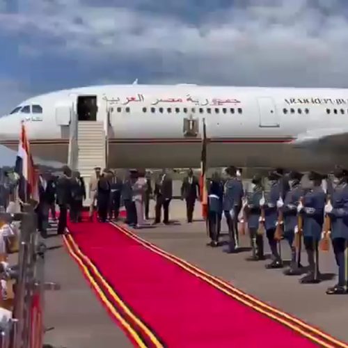 H.E. Abdel Fattah El-Sisi, Omukulembeze wa Arab Republic of Egypt, atuuse mu Uganda ku bugenyi obutongole.